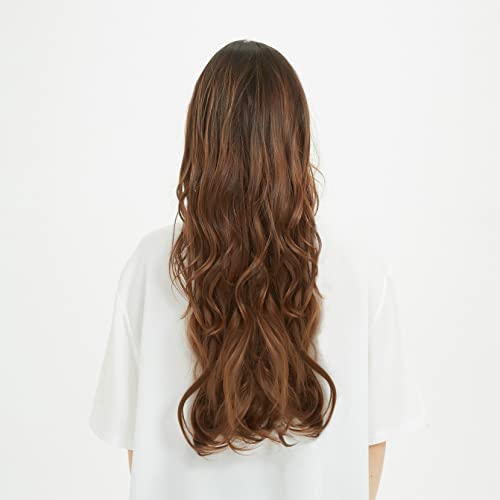 Lecipo Invisible Wire Hair Extensions Transparent Wire Adjustable Size 4 Secure Clips Long Wavy Curly Secret Hairpiece 14 Inch For Women #TOP2