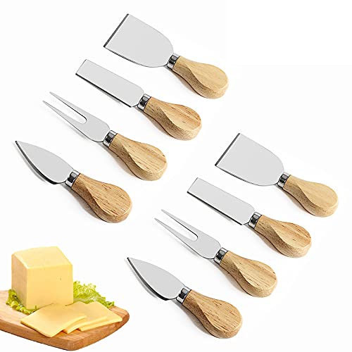 8個セットチーズナイフセット、ステンレススチールチーズナイフシリーズ一式、チーズナイフ2個、チーズシェーバー2個、チーズフォーク2個、チーズスプレッダー2個のサムネイル