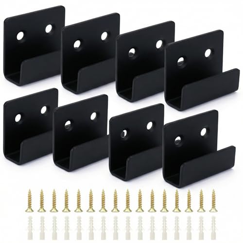 QWORK® 8 Stück U Winkel Halterung Edelstahl, Schwerlast Keramikfliesen Display Wandhaken mit...