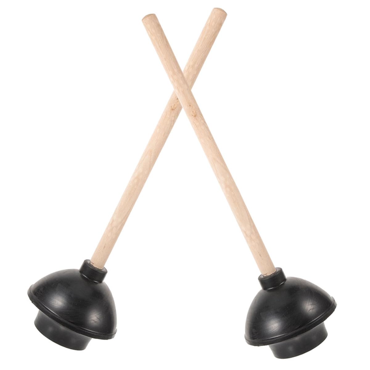Desatascador de Inodoro Multiuso de Goma y Madera 2 Piezas Resistente para Limpieza en Baño y Lugares Públicos