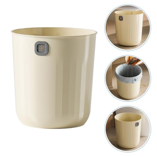 Caneca de basura pequeña de 12L beige para baño miniatura 7