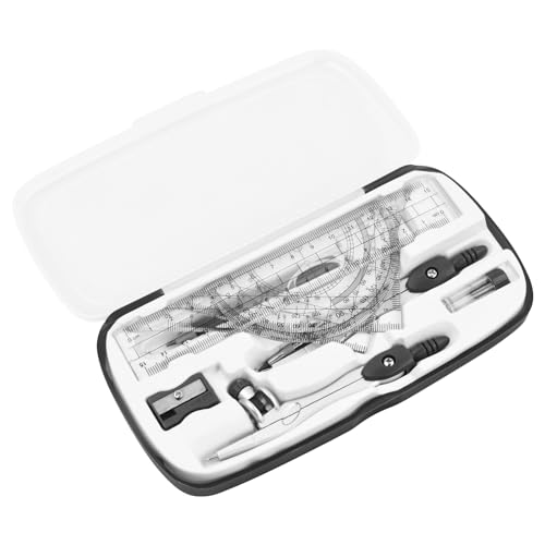 Set de Geometría, 10 Piezas Juego de Brújula de Geometría para