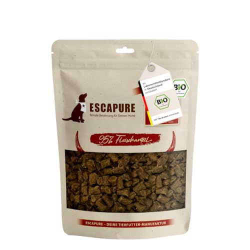 ESCAPURE Bio Softies – Hundesnacks aus Rindfleisch – 100% Bio-Zutaten, 98% Muskelfleisch – Getreidefrei, ohne Zusatzstoffe, Soft-Leckerli für Training & Belohnung (120g)