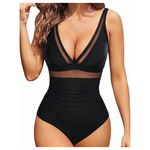 JTSONN Maillot de Bain Femme 1 Pieces Gainant Contrôle Ventre Plat Maillots de Bain Une Pièce Col V Push Up Rembourré Swimsuit Beachwear