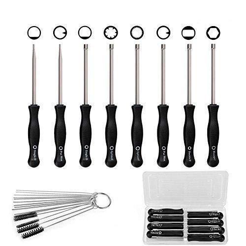 8PCS Carburetor Adjustment Tool Kit with Carburetor Cleaner Tools Included Pac Man Head Single D Double D Hexagon 21-Teeth Splined Screwdriver for 2 Cycle Carburetor Engine