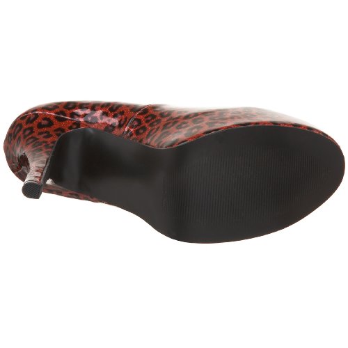 Pleaser Bordello Women's Teeze 37 Cheetah Platfom Pump,Red Cheetah Patent,8 M Us #TOP3