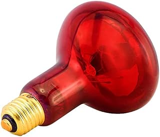 6 Pack Heat Lamp Bulb R95 75 Watt Full Red Infrared Glass Lamp Bulb for Food Service, Brooder Bulb,Chicks, Pet, Bathroom,Light Therapy,Reptiles and Amphibian Use E26 Base