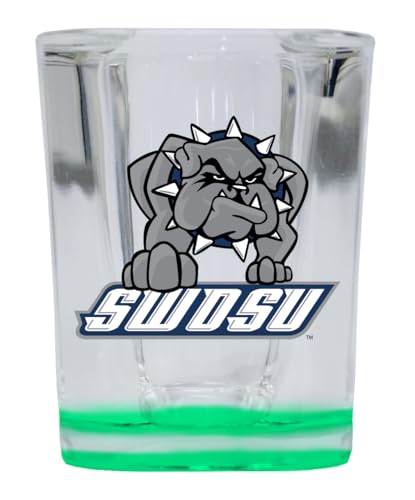 Vaso de shot cuadrado 2 oz base verde oficial universitario