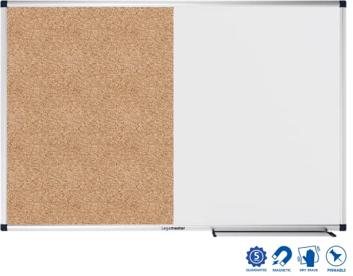 Legamaster UNITE Kombiboard - 60x90cm – Whiteboard-Korkkombination – Whiteboard magnetisch und beschreibbar – Korktafel zum anpinnen von Bildern und Plänen aus 100% Naturkork