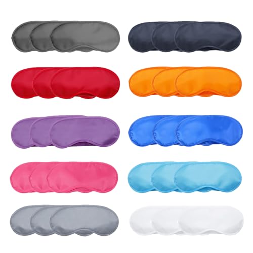 QSZHSL 30 Piezas Antifaz para Dormir, Máscara de Ojos Cubierta Antifaz Suave con Almohadilla de Nariz, para Dormir en el Viaje, con los Ojos Vendados para Viajar, Avión, Hotel antifaz para dormir