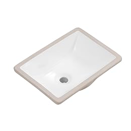 18 Inch Small Rectangle Undermount Bathroom Sink Vessel Sink Lavatory Ceramic White Vanity Top Sink with Overflow (17.7"X12.8")