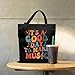 Ymzkpoa Funny Music Notes Appreciation Canvas Tote Bag Gifts for Teacher Women Friend,Piano Music Teacher Birthday Gifts,Lightweight Large Shoulder Totebag for Work,It's A Good Day To Make Music-17