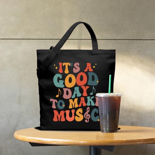 Bolso tote con notas musicales divertido para mujer miniatura 6
