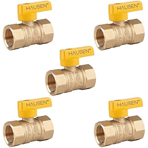 Hausen 3/4-inch Gas Ball Valve FPT Lift and Lock HDL, 5-Pack Cover