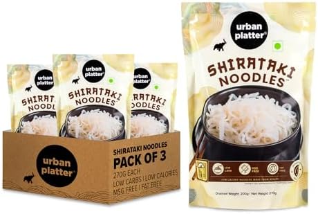 Urban Platter Shirataki Konjac Noodles, 270g, Pack of 3 (Fat-Free, Gluten-Free, Low Carb, Ready to Use)
