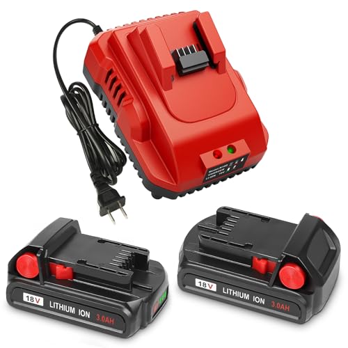 Image of KOOMICY 3.0Ah 18V 2 /pk Replacement for Milwaukee M-18 Battery with Charger
