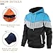 Gesean Mens Fashion Hooded Long Sleeve Color Hip-Hop Sweatshirt Hoodies Blue Large