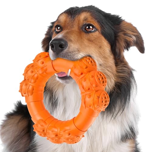 Indestructible Chew Toys for Aggressive Medium Large Dogs - Puppy Teething Rings, Interactive & Heavy Duty