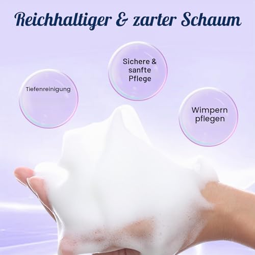 LZM Wimpernshampoo für Wimpernverlängerung Wimpern shampoo 60ML+Reinigungsbürste+Lash shampoo set Lash Extensions Shampoo