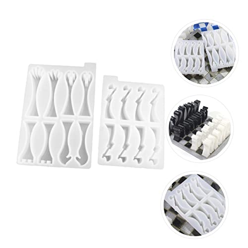 COHEALI 2Pcs Molde De Xadrez Kit De Cristal Moldes De Fondant Bandeja De Sabão Moldes De Xadrez Mold