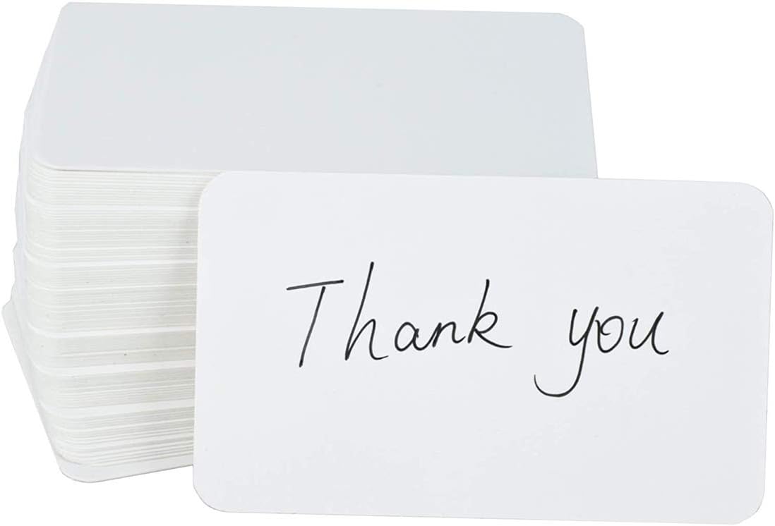 DELFINO KASTWAVE Blank Kraft Paper Message Card, DIY Gift Notes, Mini Paper Blank for Office Home, Double-sided Available, 100 Pcs White