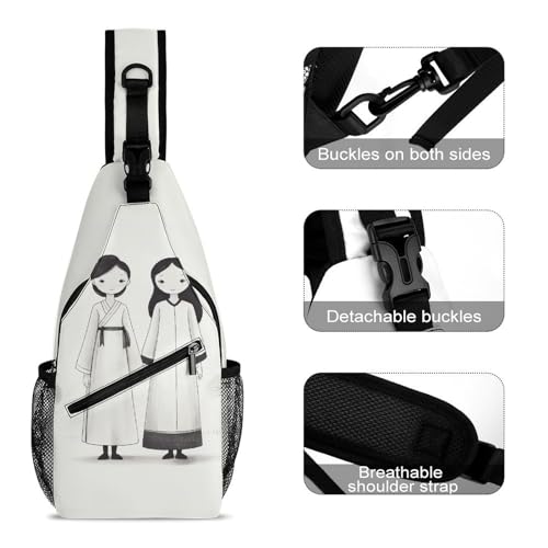 Mochila bandolera para senderismo y viaje unisex miniatura 3