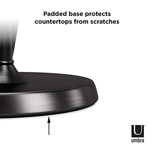 Umbra Suporte de papel toalha moderno com alça – preto metálico
