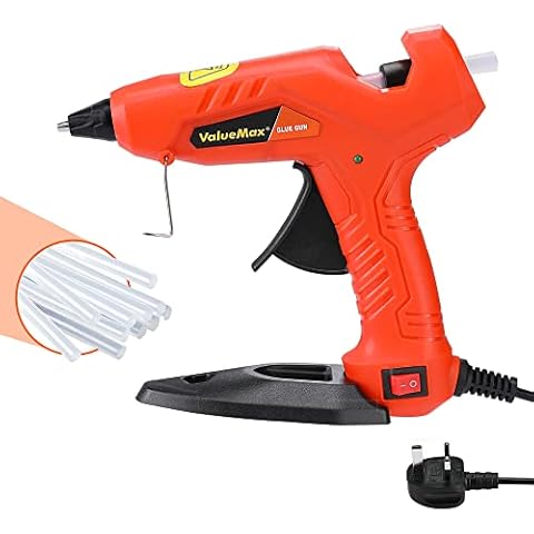 ValueMax Mini Glue Gun with Glue Sticks 20pc, 30W Hot Glue Gun for Arts and Crafts, Glue Sticks 7mm x 100mm, Glue Gun Kid Safe Cover