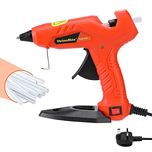 ValueMax Mini Hot Glue Gun 20 W Electric Glue Gun with 20pcs Glue Sticks (7 x 100 mm) Glue Gun with ON/OFF Switch and Stand Hot Glue Gun for Crafting DIY Decoration School Kids