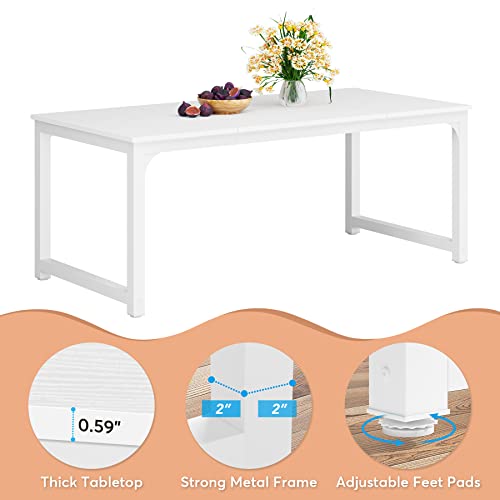 Tribesigns 71"X31.5" Dining Table, Industrial Kitchen Table For 6-8 Person, Rectangular Dinner Table For Dining Room Kitchen Living Room, With Heavy Duty Metal Legs, Rustic Brown #TOP6