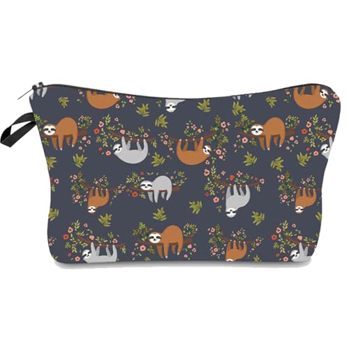 DKDDSSS Neceser Maquillaje, Bolsa de Cosméticos de Viaje, Portátil para Viaje Bolsas, Neceser Mujer Pequeño, Multifunctional Organizador para Viaje（Patrón de Pereza）