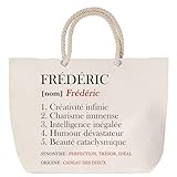 Sac de plage anse corde Frédéric Définition | Cabas Cadeau Homme Fête des Pères Humour Prénom Grand Sac Transport Sport