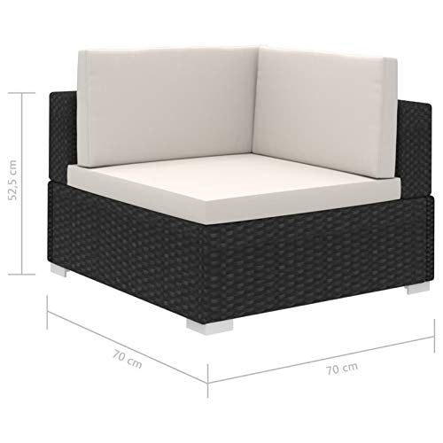 ZEYUAN 12-TLG. Garten-Lounge-Set mit Auflagen, Gartenlounge, Balkon Möbel, Terrassenmöbel, Lounge Gartenmöbel Set, Loungemöbel Terrasse, Balkon Lounge, Poly Rattan Schwarz – Bild 8