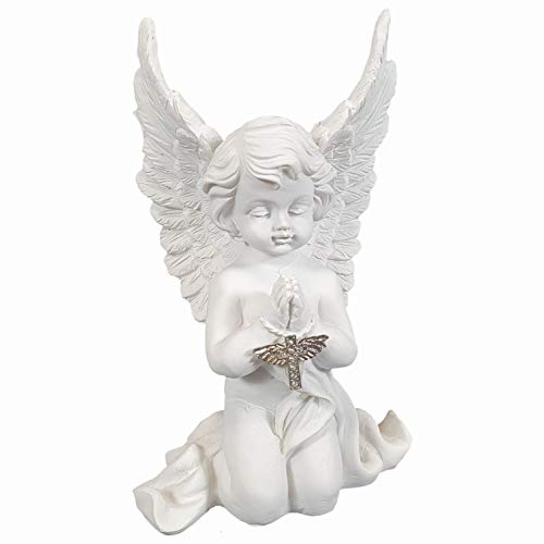 Aspinaworld Engel kniend und betend 17 cm mit Kreuz Deko Wohnzimmer Dekoration Cover