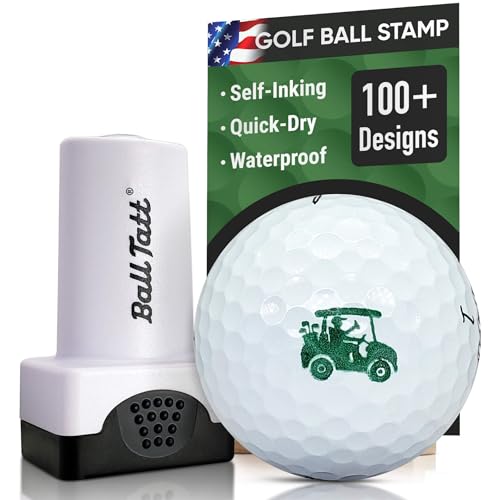 Ball Tatt - Golf Cart Golf Ball Stamp, Golf Ball Stamper, Self-Inking Golf Ball Stamp Markers, Reusable Golf Ball Marking Tool to Identify Golf Balls, Golfer Gift Golfing Accessories