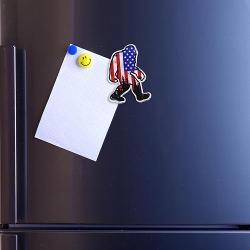 Imán de nevera acrílico Bigfoot con bandera americana miniatura 5