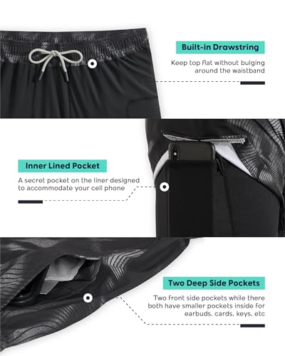 Image of maamgic Mens 5 inch Gym Running Shorts for Men 2 in 1 Quick Dry Workout Athletic Shorts