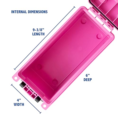 Image of Sheffield 12631 Ammo Storage Box, Stackable .30 Cal Field Boxes, Water and Dust Resistant, Lockable Storage Box with Handle, Secures Hunting Gear, Supplies, and Bullets, Made in USA, Pink, 1-Pack
