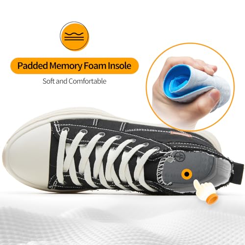 ZGR Womens Platform High Top Sneakers,White Canvas Sneakers for Women,Platform Tennis Shoes2