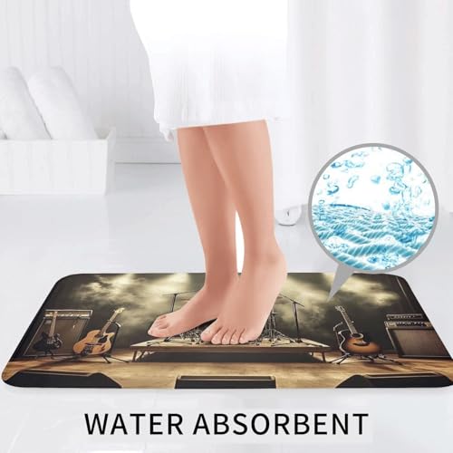 Alfombras de baño de música rock antideslizantes para suelos siempre secos 7