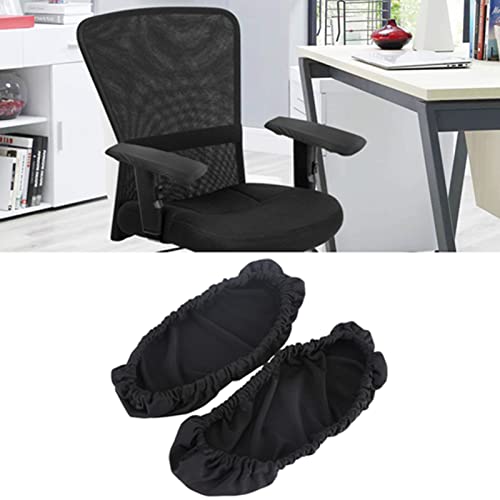 Aunmas Computer Chair Armrest Slipcovers Covers -Polyester Desk Chair/Rotating Office Armchair Chair Arm Cover, Set Of 2 Elastic Protector(Black) #TOP4