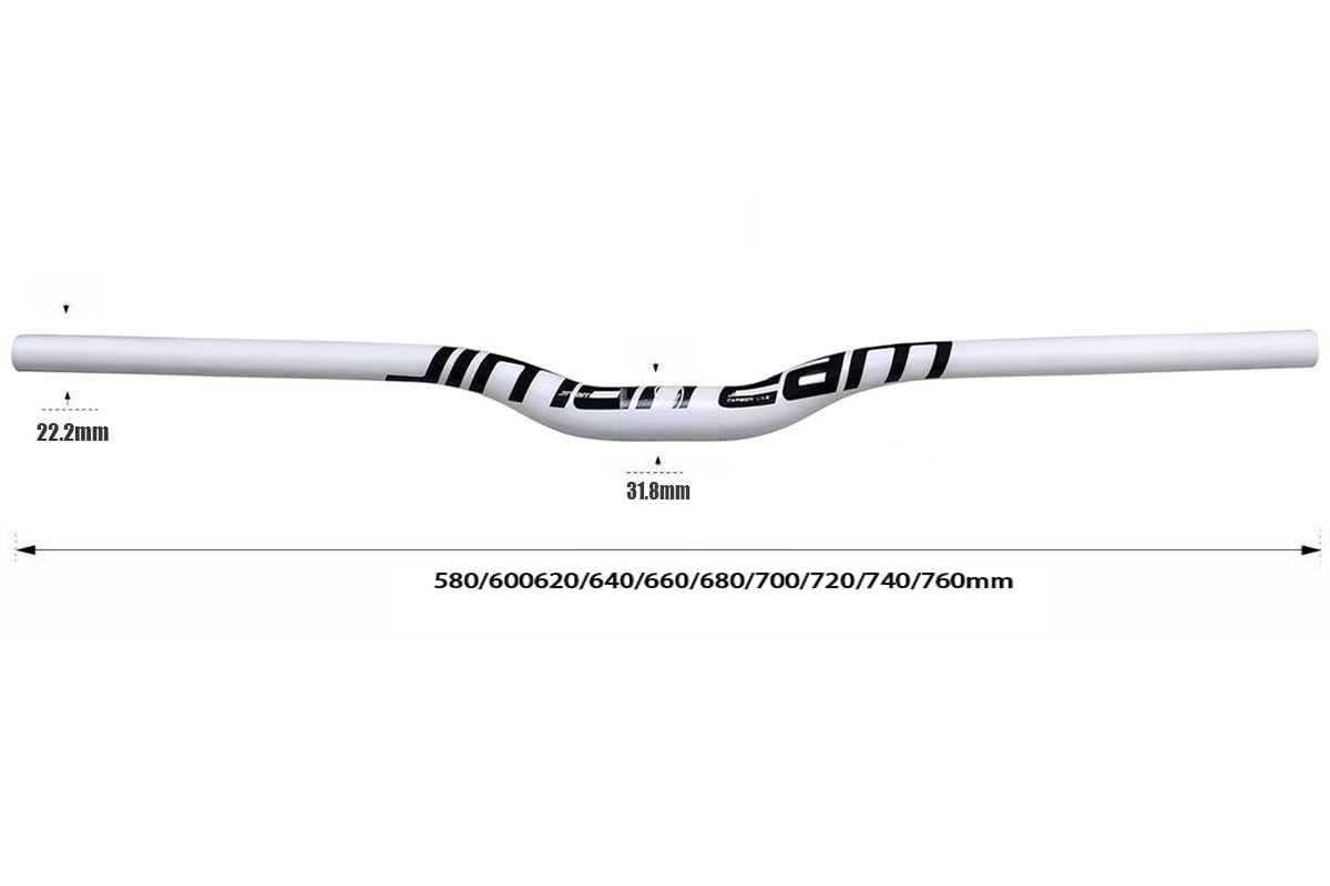 FukkeR MTB Lenker 31,8mm Fahrradlenker 580/600/620/640/660/680/700/720/740/760mm Riser Bars Vollcarbon für Rennrad Downhill BMX Mountainbike Lenkerbügel (Color : White Orange, Size : 760mm)