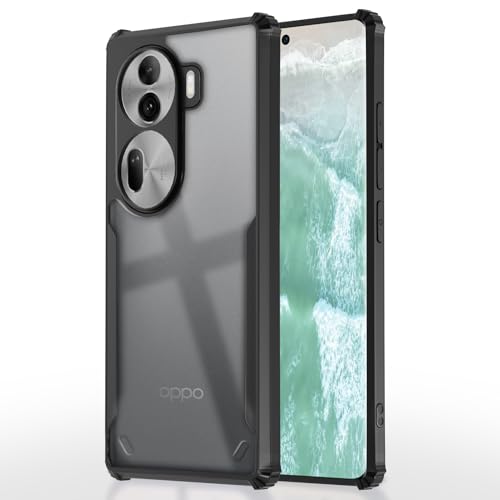Image of Pikkme Back Cover for Oppo Reno 11 Pro 5G | Ultra Hybrid Shockproof Case | Full Camera Protection | Raised Edges | Clear Transparent Bumper Case (Black)