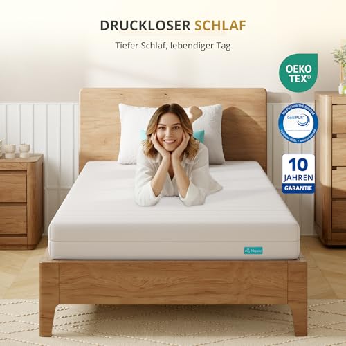 NAPSIE 7-Zonen Matratze 90x200 cm | H3 Mittelfest | Ergonomische Kaltschaummatratze | Hypoallergen & Antibakteriell | Bezug abnehmbar & waschbar | Oeko-TEX® (12cm, 90 x 200 cm)