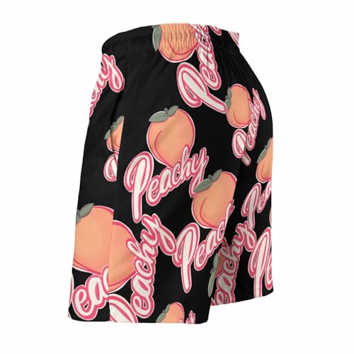 Peach Fruit Men's Swim Trunks Quick Dry Board Shorts Hawaiian Beach Shorts With Pocket4