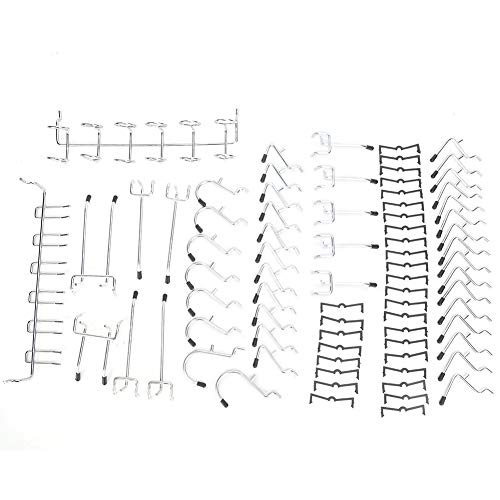 Cocoarm 80 Pieces Perforated Wall Tool Hooks, Steel pegboard Hooks with Coating for clothespins Organization Storage Hooks Garage Organization Tools