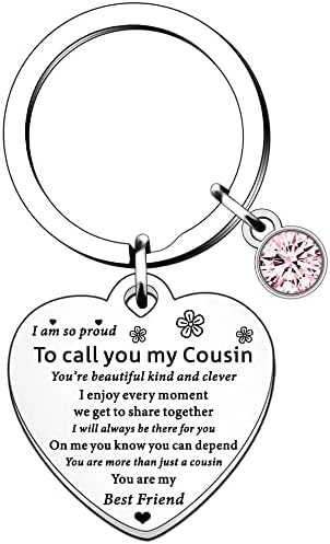 HULALA Cousin Gifts for Women Girls Cousin Friendship Keyring Key Ring Keychain Birthday Christmas I Am So Proud to Call You My Cousin