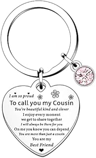 HULALA Cousin Gifts for Women Girls Cousin Friendship Keyring Key Ring Keychain Birthday Christmas I Am So Proud to Call You My Cousin