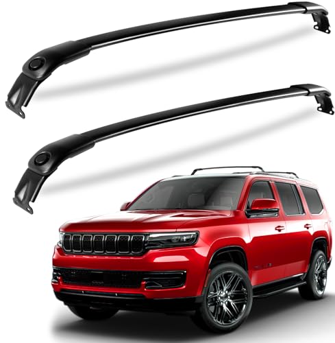 KINGGERI Roof Rack Cross Bars Compatible with 2022-2025 Jeep Wagoneer & Grand Wagoneer & Wagoneer L & Grand Wagoneer L, Heavy Duty Aluminum Roof Rails Crossbars Rooftop Black