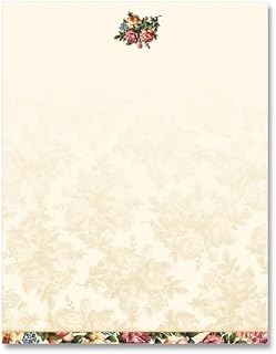 PaperDirect Victorian Rose Border Paper, Vintage Floral Design with Cream Background, 8.5 x 11, Acid-Free, Ideal for Letters, Invites, Crafts, Newsletters, Personal and Event Use, Cards, 25 Sheets